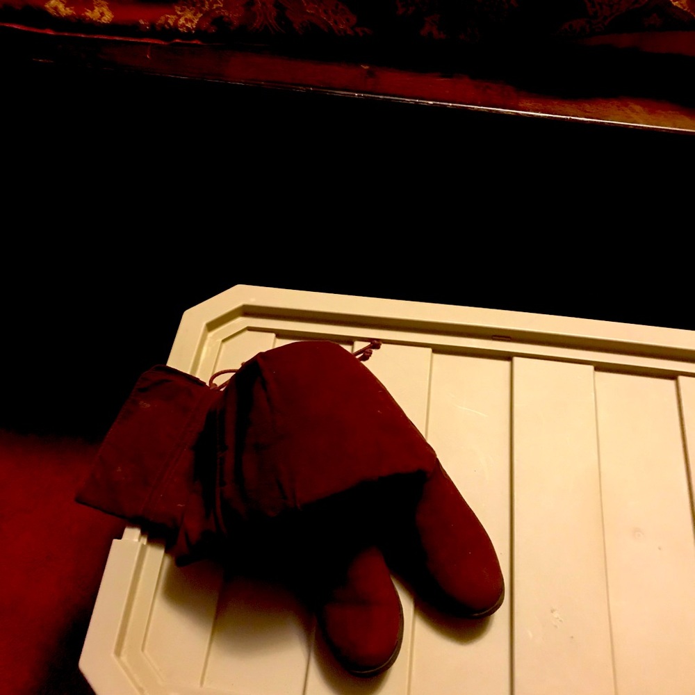 Girls burgundy knee high boot